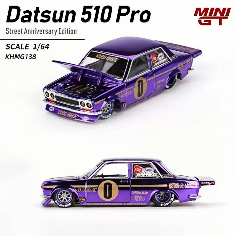 Модель автомобиля из сплава MINIGT+Kaido1:64 Datsun 510 Anniversary Edition # 138