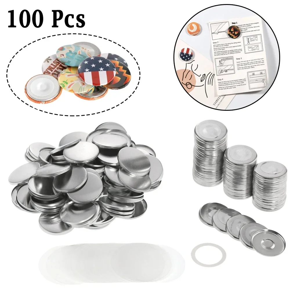 100pcs 25mm 32mm 58mm Magnet Fridge Button Making Parts DIY Refrigerator Button Badge Maker Machine Accessories Supplies