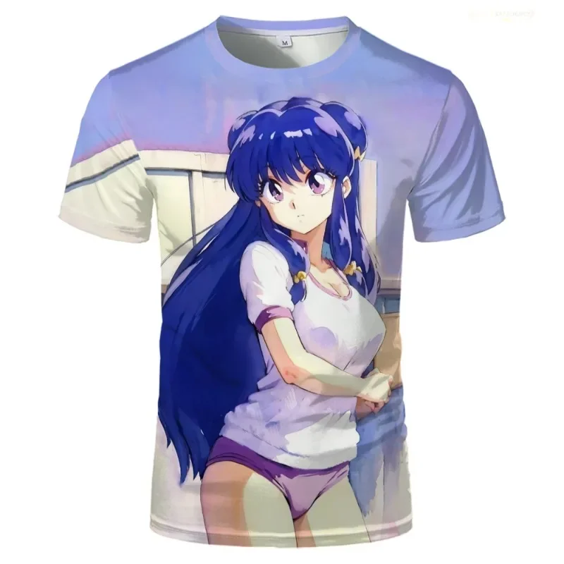 Japanese Anime Ranma 1/2 Hentai Men T-shirt With Animation Print Kawaii Gir Tshirts Casual Harajuku Hip Hop Oversized Unisex Tee