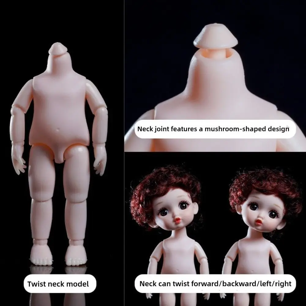 12cm Height 1/12 Doll Body Neck Can Be Twisted White Skin 1/12 Action Figure Body Doll's Accessories For Children Birthday Gifts