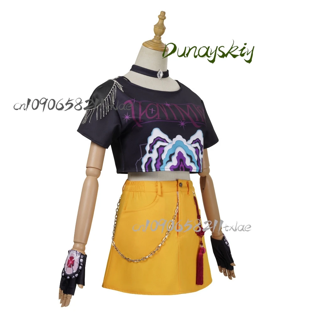 أزياء أنيمي شيطان هنتر KPop ميرا التأثيرية للنساء البالغات والفتيات ملابس فانتازيا ملابس تنكرية موحدة بدلة الهالوين