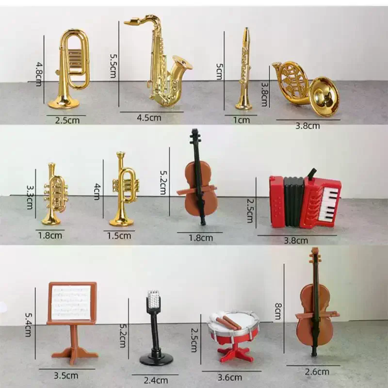 1 Set Home Decor Spielzeug 1:12 Puppenhaus Miniatur Akkordeon Sax Klassische Musikinstrument Modell Ornament Puppenhaus Zubehör
