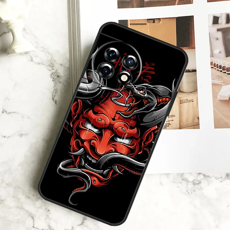 Japanese Hannya Mask Case For OnePlus 11 12 12R 9 10 Pro 10R 9R 8T 10T Nord CE 2 3 Lite 2T N10 N20 N30 CE4 Cover