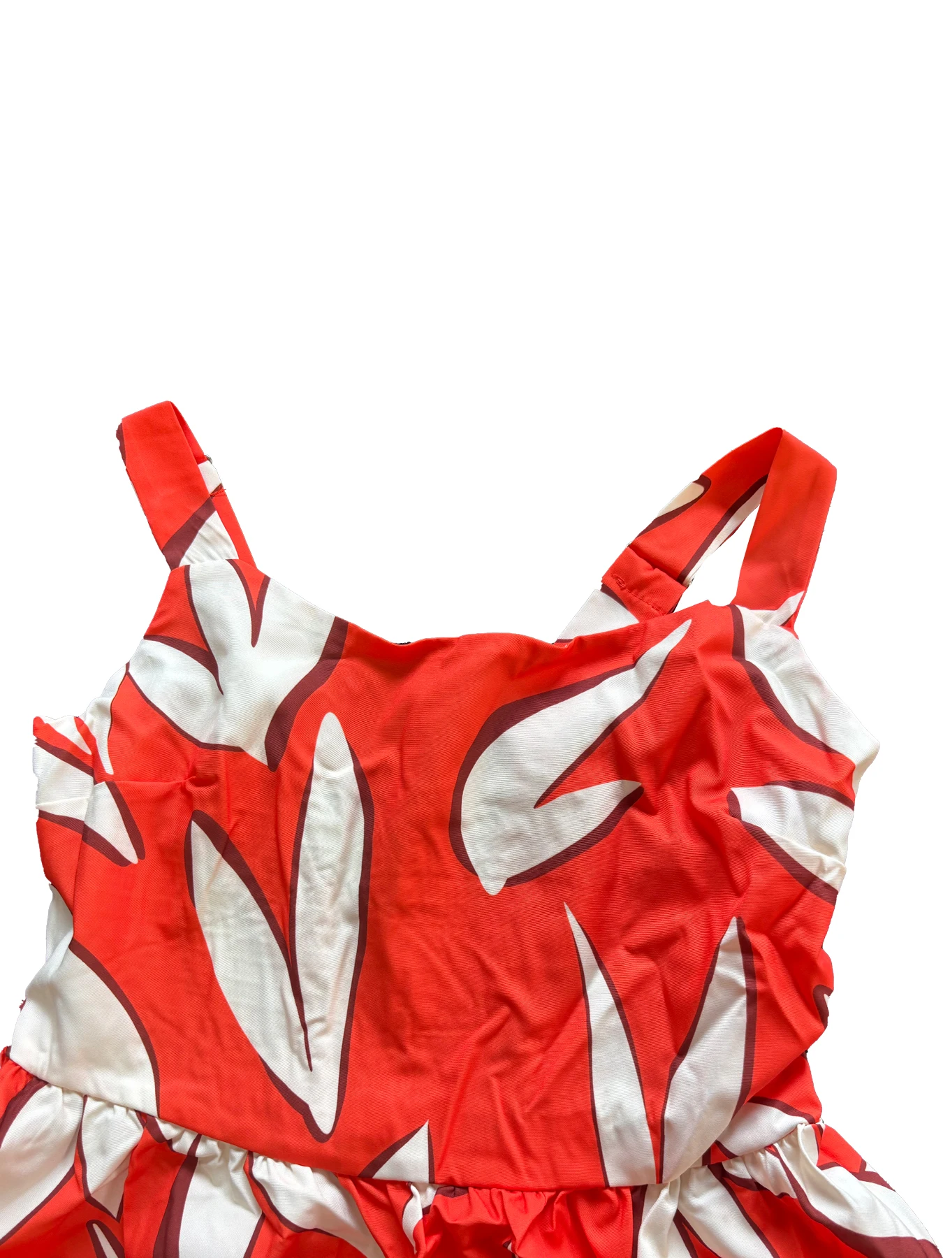 Women's Leaf Print Tank Dress, Boho Fashion Casual Ruffle Trim Long Dress for Beach Holiday Vacation, Ladies Summer Clothes