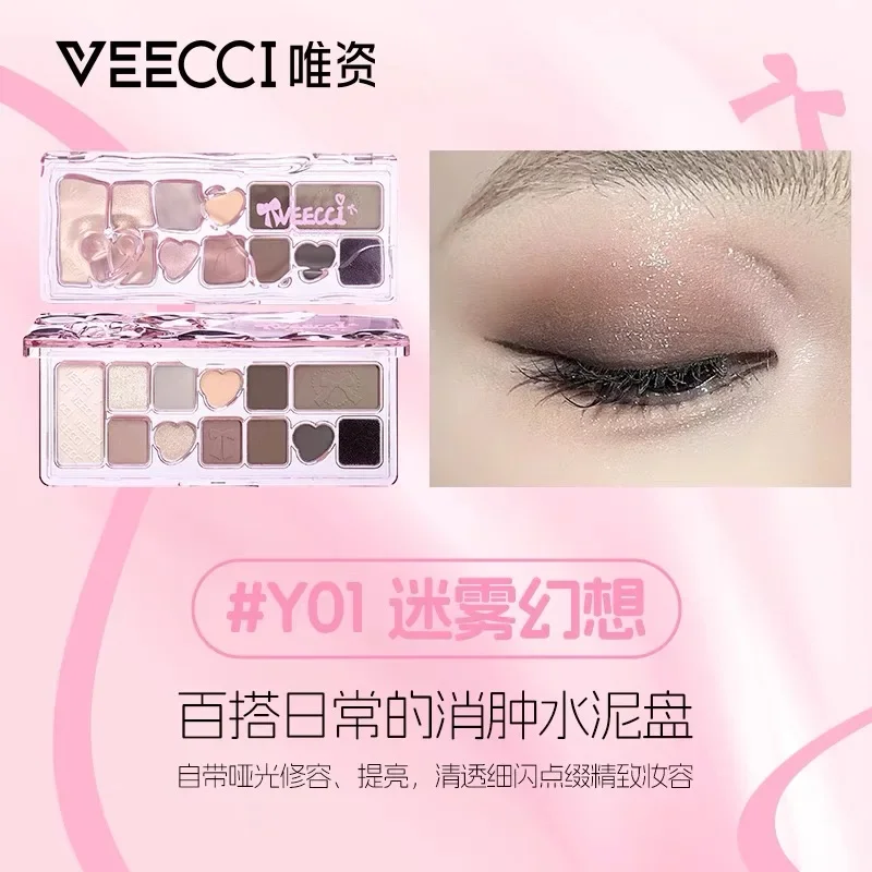 VEECCI 11-kleuren oogschaduwbakje Langdurige meerkleurige oogschaduw Parelmatte micro-glans make-up