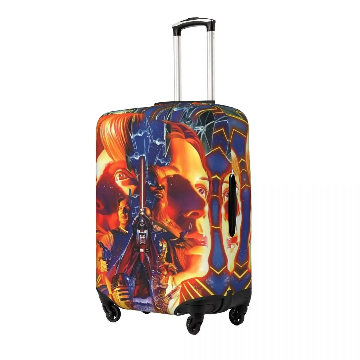 Cartoon W-Wars Anime S-Star Suitcase Cover Cruise Trip Vacation Useful Luggage Supplies Protector