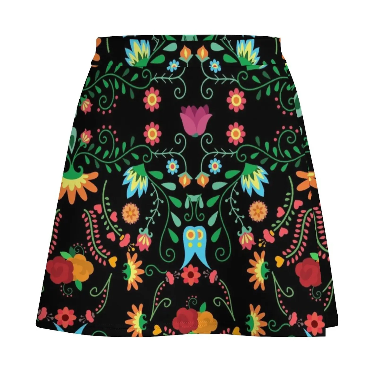 Mexican Flowers Mini Skirt women\'s skirts trend 2023 summer skirts