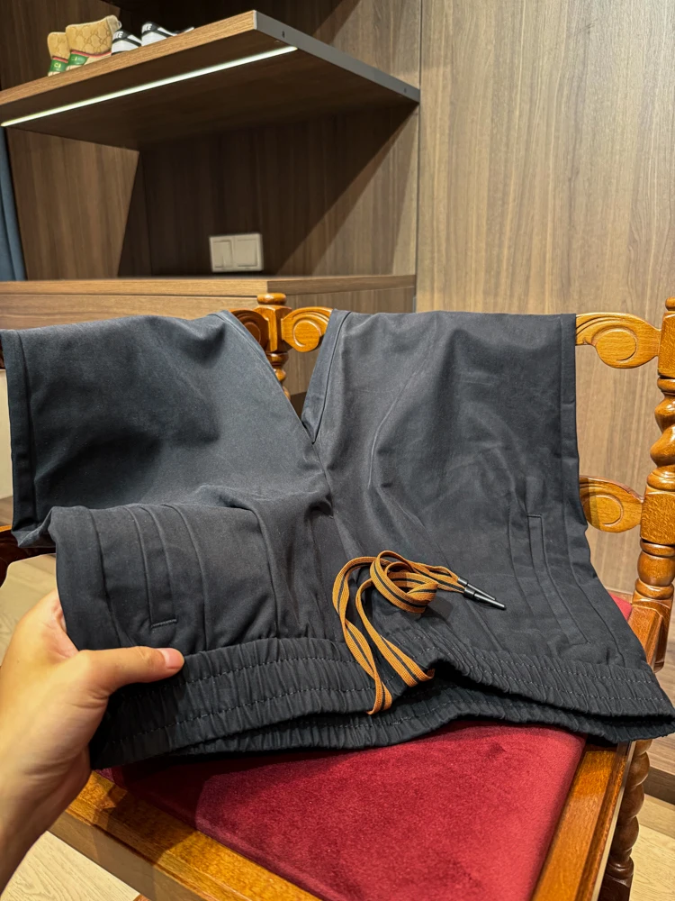 

Ele Busin Casual Men's Straight Leg Pants Anti-Wrinkle Anti-Ball Busin Casual Sle Pure Color Elastici