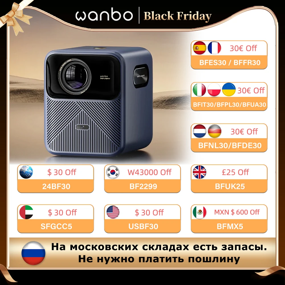 Wanbo Mozart 1 Pro Projector Android TV 11.0 Google Assistant Netflix 1080P DRM L1 Suppot 4K Beam Proyector 900Ansi Dual Wifi