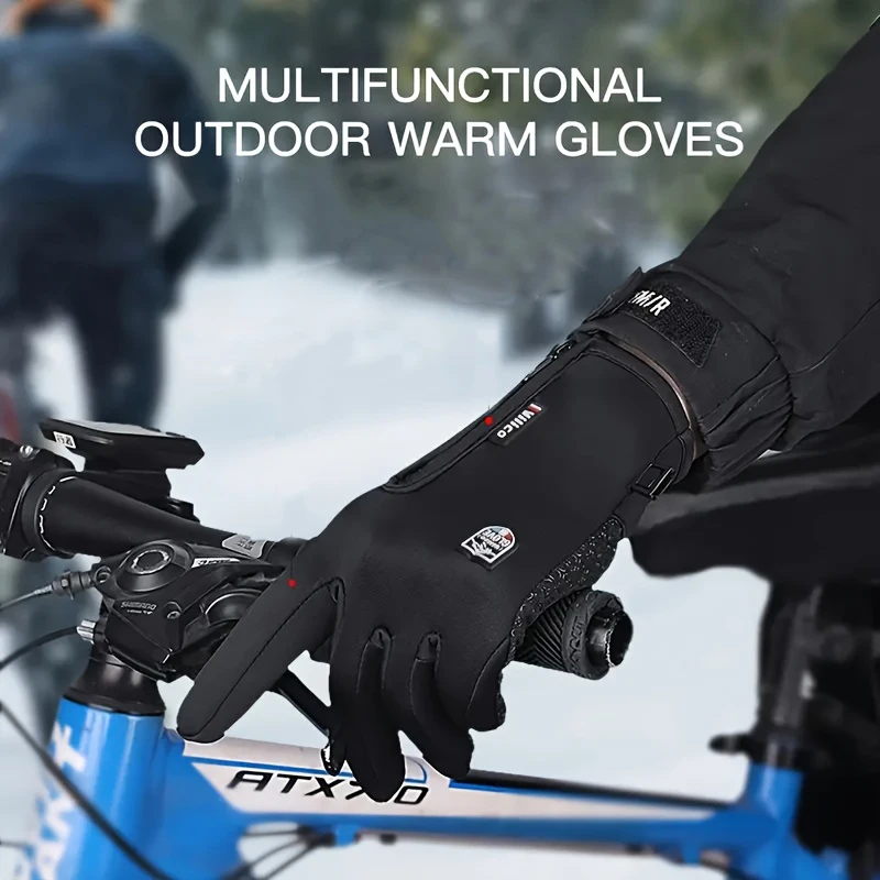 Winter Warme Handschuhe Winddicht Anti-Rutsch Motorrad Handschuhe Verdicken Plüsch Thermische Wasserdichte Touchscreen Reflektierende Fahren Handschuhe