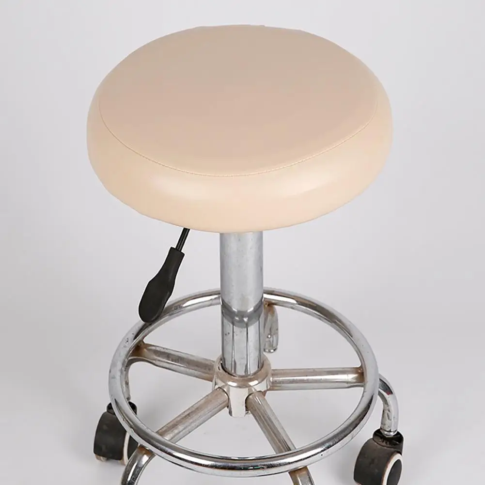 

Сплошной цветной чехол на стул, водонепроницаемый вращающийся чехол на табурет из искусственной кожи с эластичной лентой, противоскользящая теплоизоляция для подъема