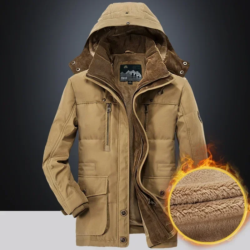 

Mens Classic Parkas Tactical Fleece Jacket Full-Zip Outdoor Windproof Outwear Fleece Hooded Warm Coat Winter Fleece Hood Jacket