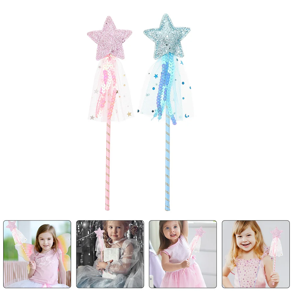 

2Pcs Star Shape Fairy Wand Comfortable Star Fairy Stick for Girls Kids Party Favors and Cosplay Accessories Wands for Girls