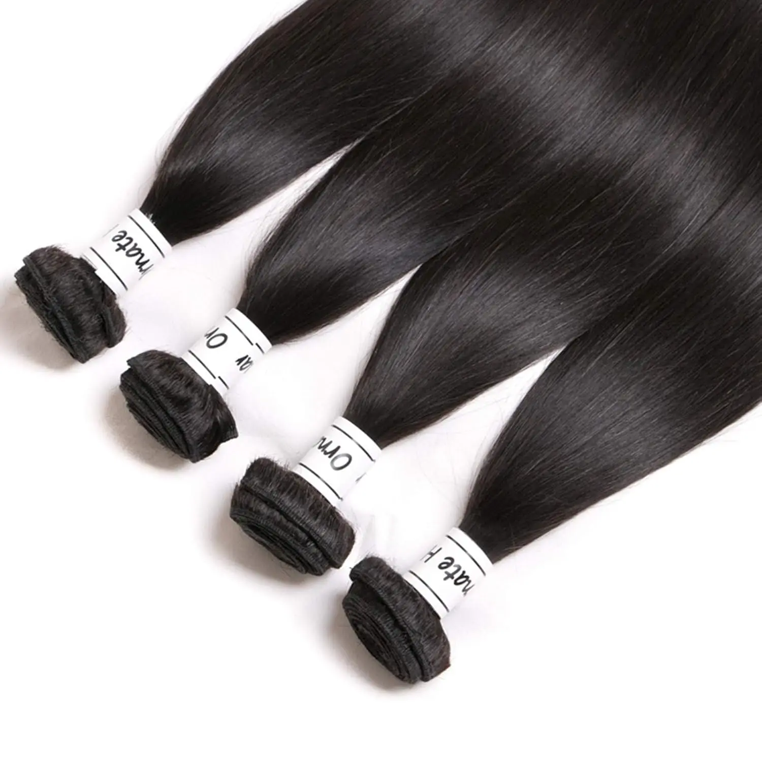 Extensões brasileiras do cabelo do Virgin para mulheres negras, pacotes do cabelo humano, pacotes retos, cor não processada, natural