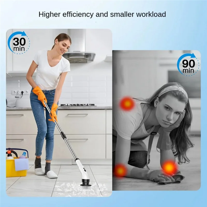 A99G-Spazzola per pulizia multifunzione Spazzola elettrica senza fili sei in uno per set di pulizia per vasca da bagno
