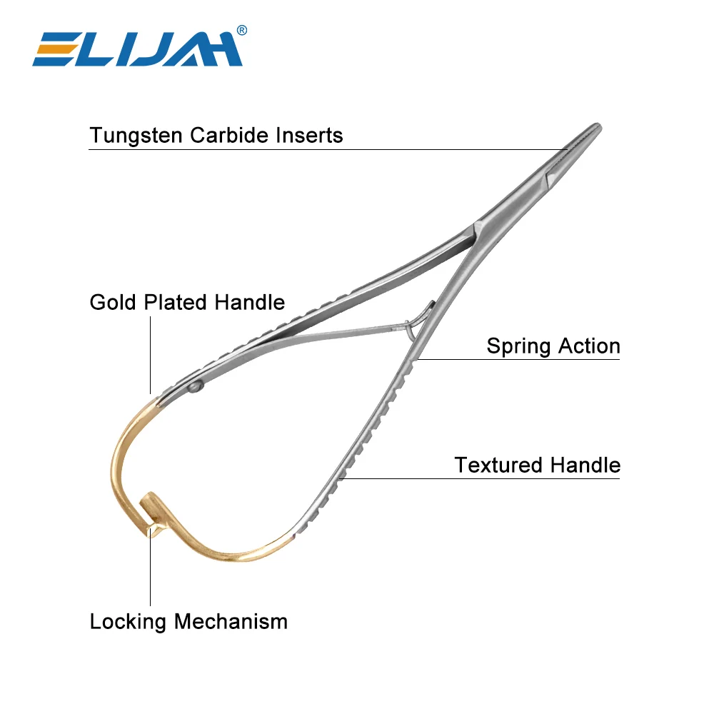 ELIJAH Standard Dental Needle Holder Tweezers Orthodontic Instrument Dentistry Product Stainless Steel Mathieu Needle Holder