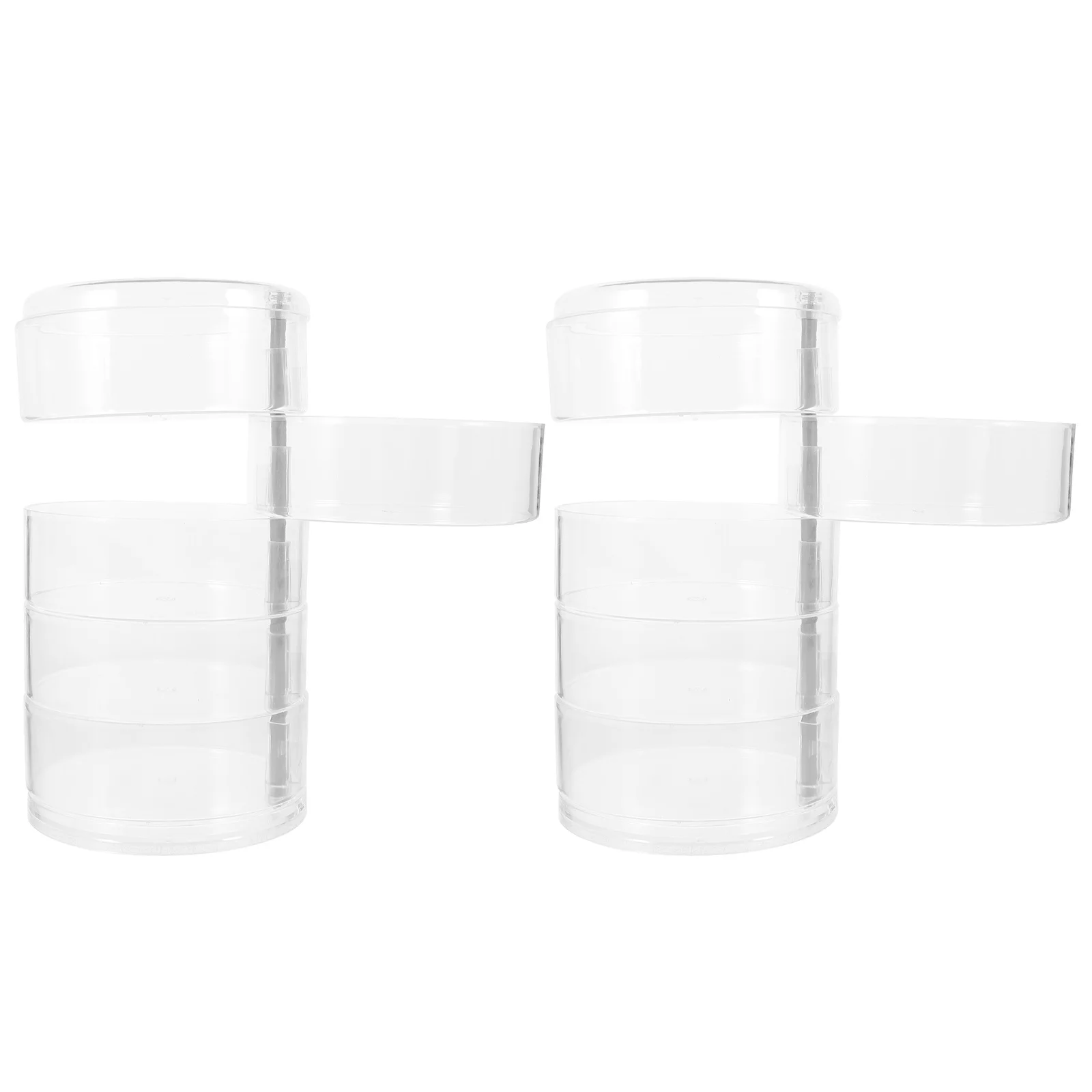 

2Pcs Rotatable Cord Organizer Multi-Layer Plastic Cable Storage Box Earphone Jewelry Organizer Cord Storage Plastic Cable Box