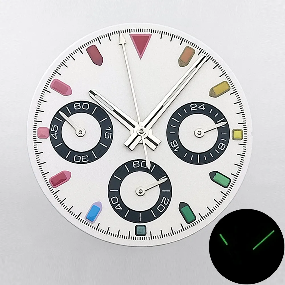 39,3 mm farbiges Kristall-Diamant-Gehäuse, passend für VK63-Uhrwerk, Silber, Roségold, Schwarz, Uhrenzubehörteile, kann zusammengebaut werden. – Detail 18