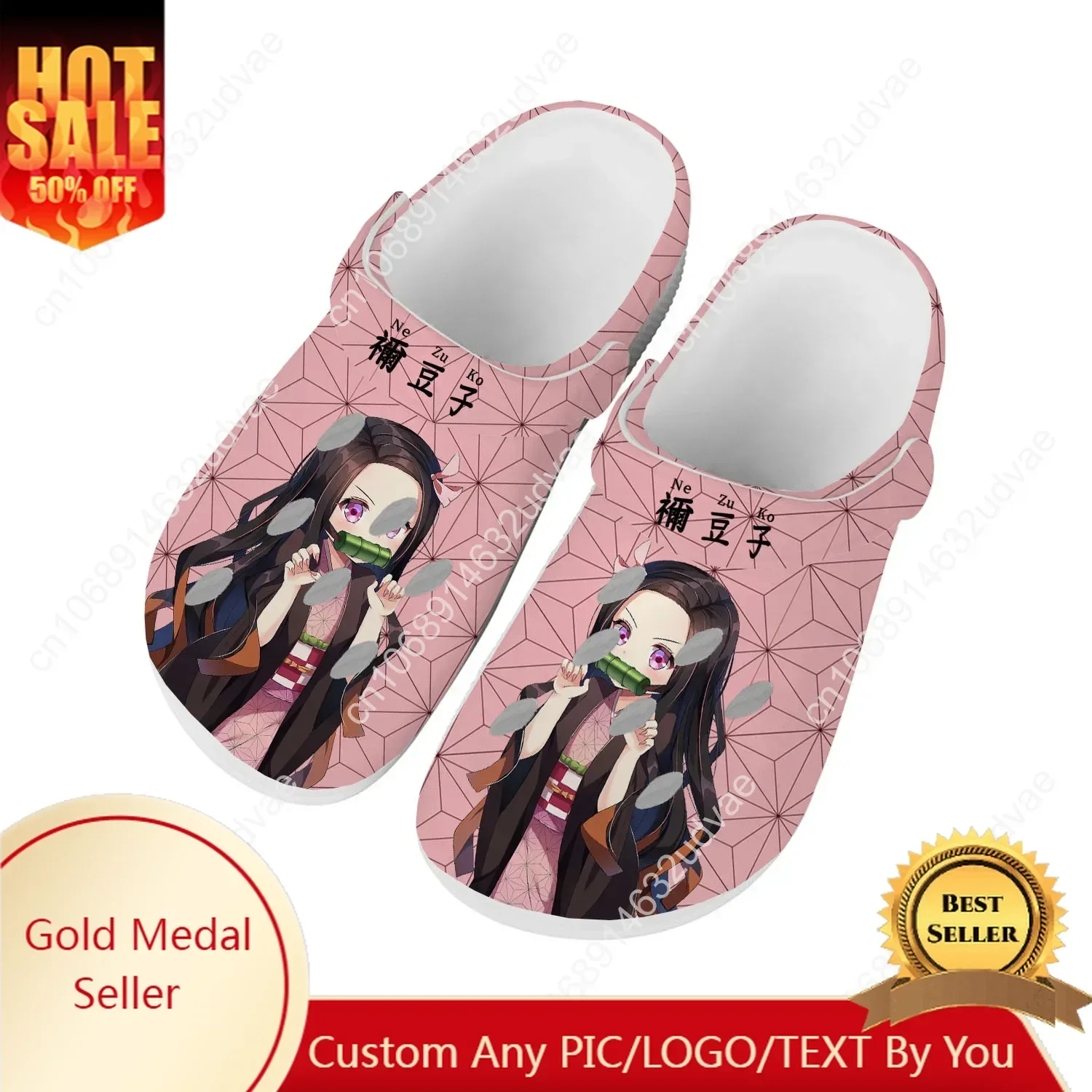 

Nezuko Cute Water Shoes Men Women Teenager Non-slip Fashion Home Garden Clogs Custom Sandals Beach Breathable Hole Slippers