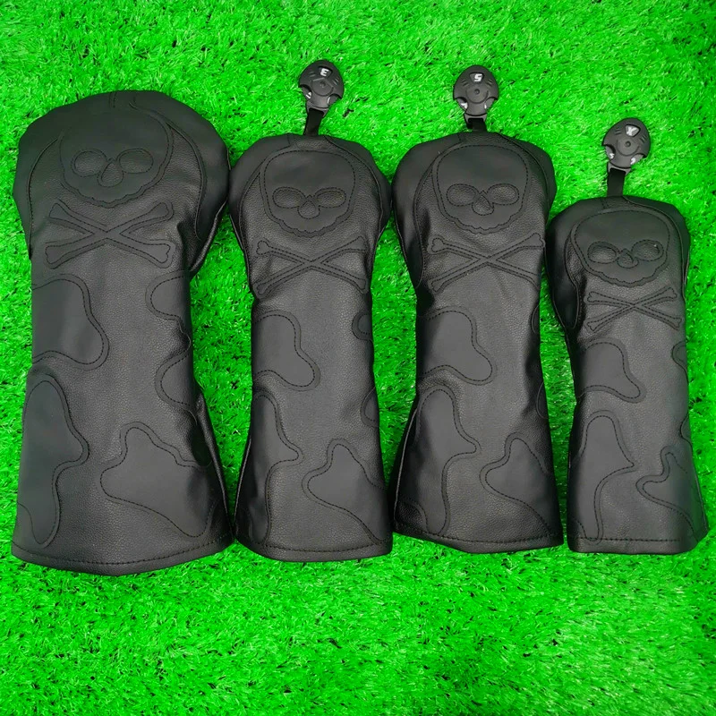 Skull Golf club head cover set skull head cover fairway mixed wood cover leather cover for mixed fairway woods