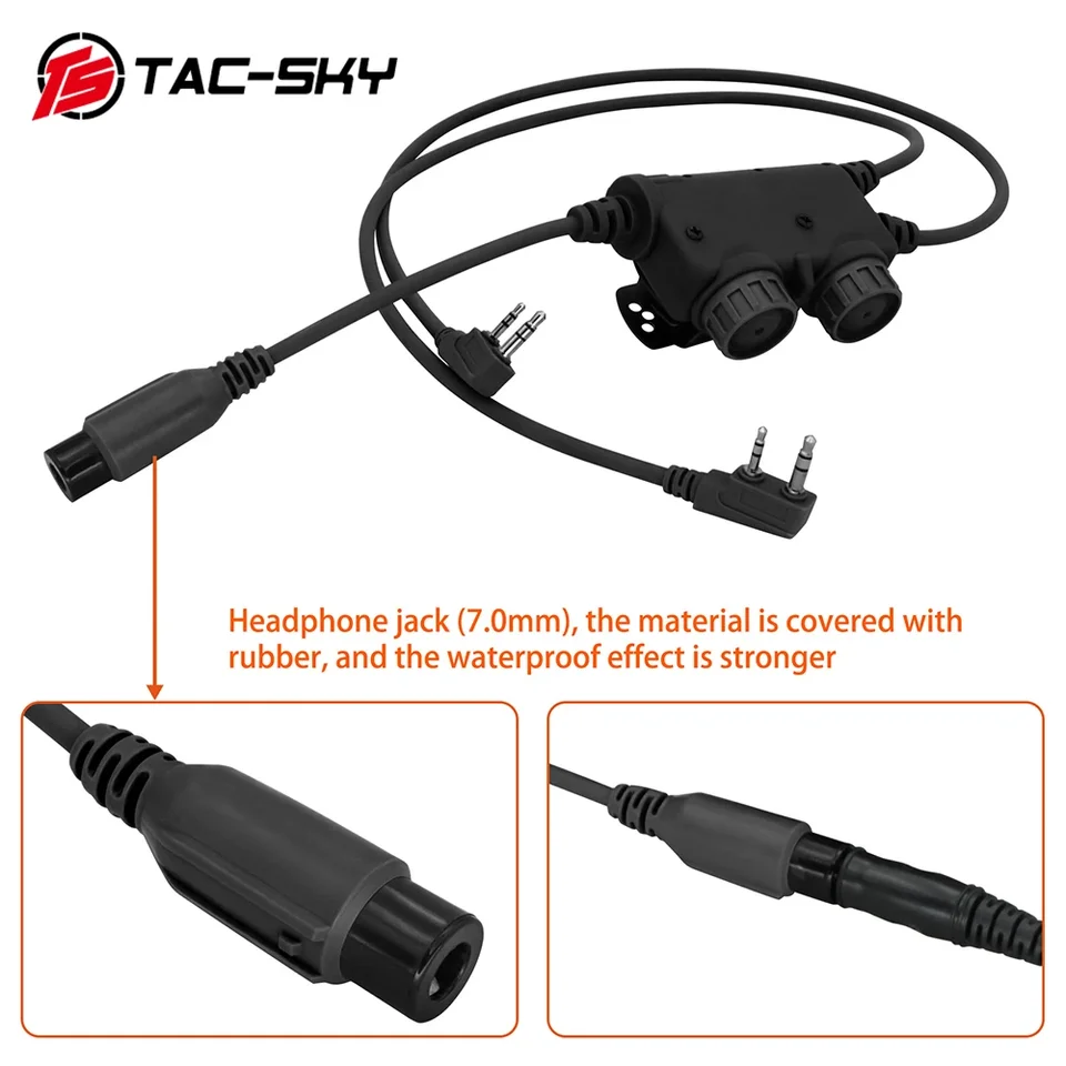 TS TAC-SKY Dual Communication RAC Tactical Military PTT Adapter