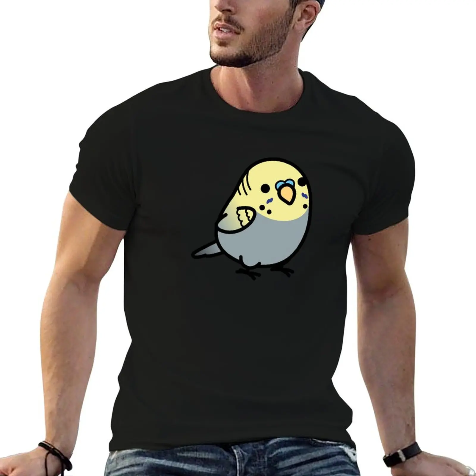 Chubby Gray Yellow-headed Budgie - Male T-Shirt Quick Dry Training Short Sleeve Tee