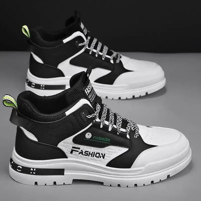 

Men's Shoes Fashion High Top Casual Shoes Outdoor Non Slip Vulcanized Footwear Lace-up Ankle Boots Men's Sneakers Tenis Hombres