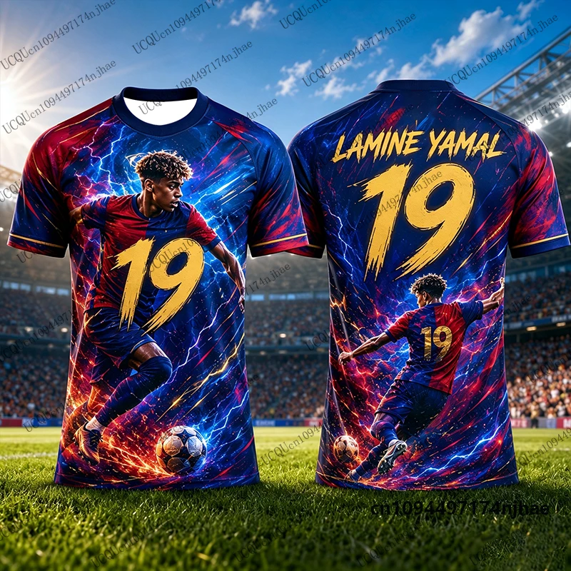 2026 Neue Sonderedition Yamal Nr. 19 Bedrucktes Fußballtrikot Herren T-Shirt Sommer Sport Training Tees Lässige Kinder-/Erwachsenen-Oberteile – Detail 8