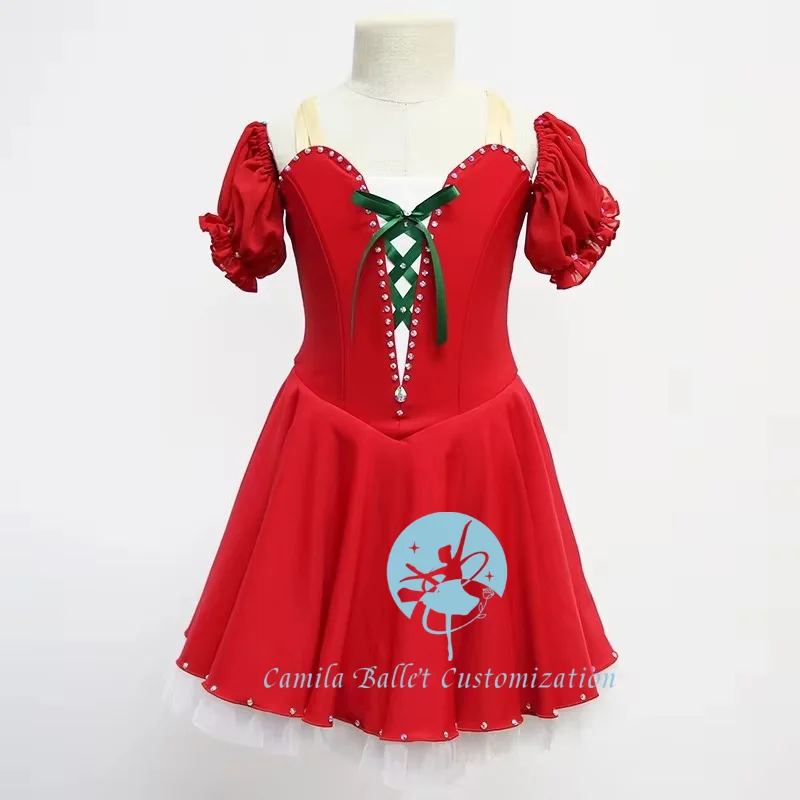 

Private Customized Big Red Cherry Radish Tassel Variety Ballet Competition Performance Skirt Adults and Children