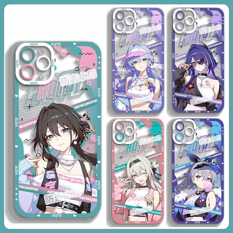 

Game Honkai:Star Firefly Transparent Creative Phone Case for IPhone 16 15 14 13 Pro Max Anime Shockproof Robin Protective Cover