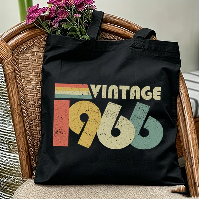 1960 To 1969 Birthday Year Theme Series Handbags Women's Vintage 1966 Limited Edition Shoulder Bag Fashion Reusable Tote Bags