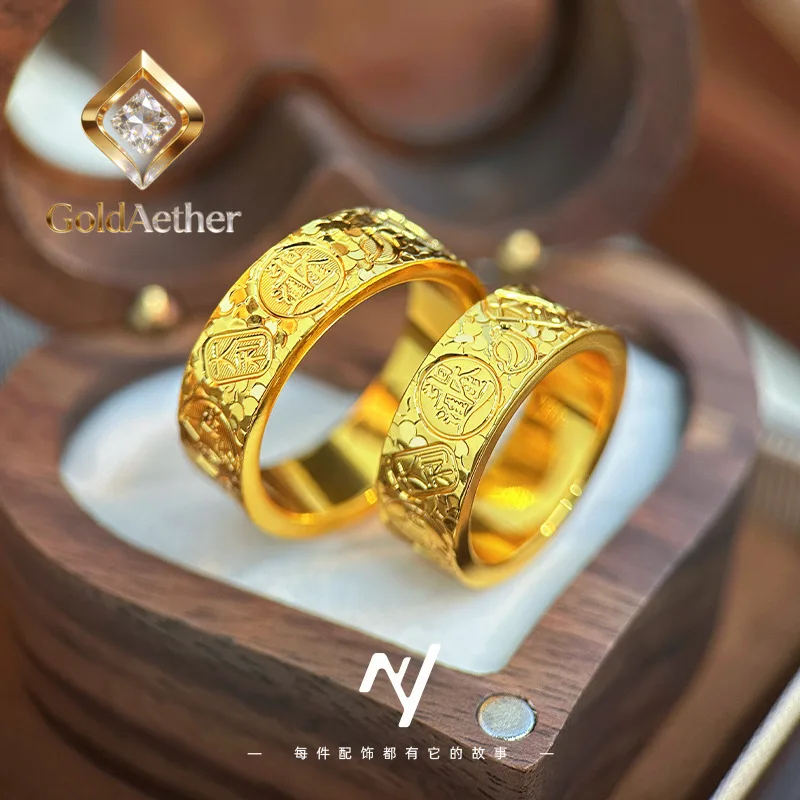 

Кольцо GoldNouveau Sparkling Blessing для женщин, 24-каратное золото AU999 - Сверкающее золотое кольцо с теплым блеском, для праздничных вечеринок и торжеств