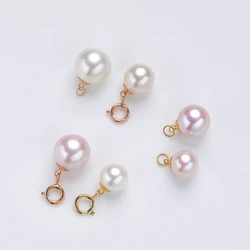 SMILE Pure 18K gold buckle natural pearl pendant DIY universal buckle Au750 bracelet necklace accessories exquisite jewelry