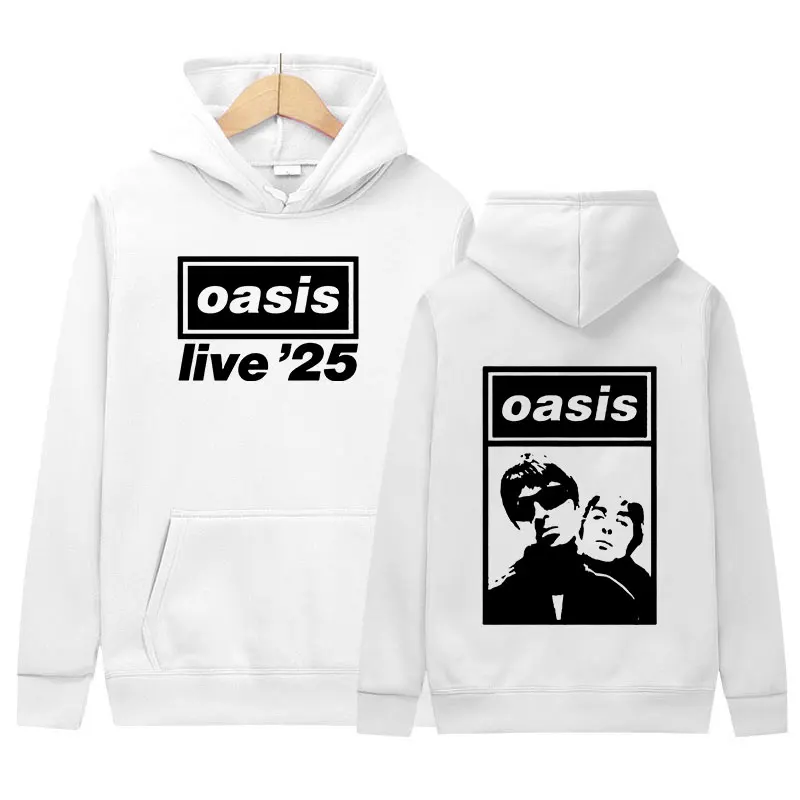 O-Oasis Live 25 Tour Hoodie British Band Hip Hop Pullover Sweatshirts Men's Vintage Fashion Oversized Hoodies Unisex Streetwear