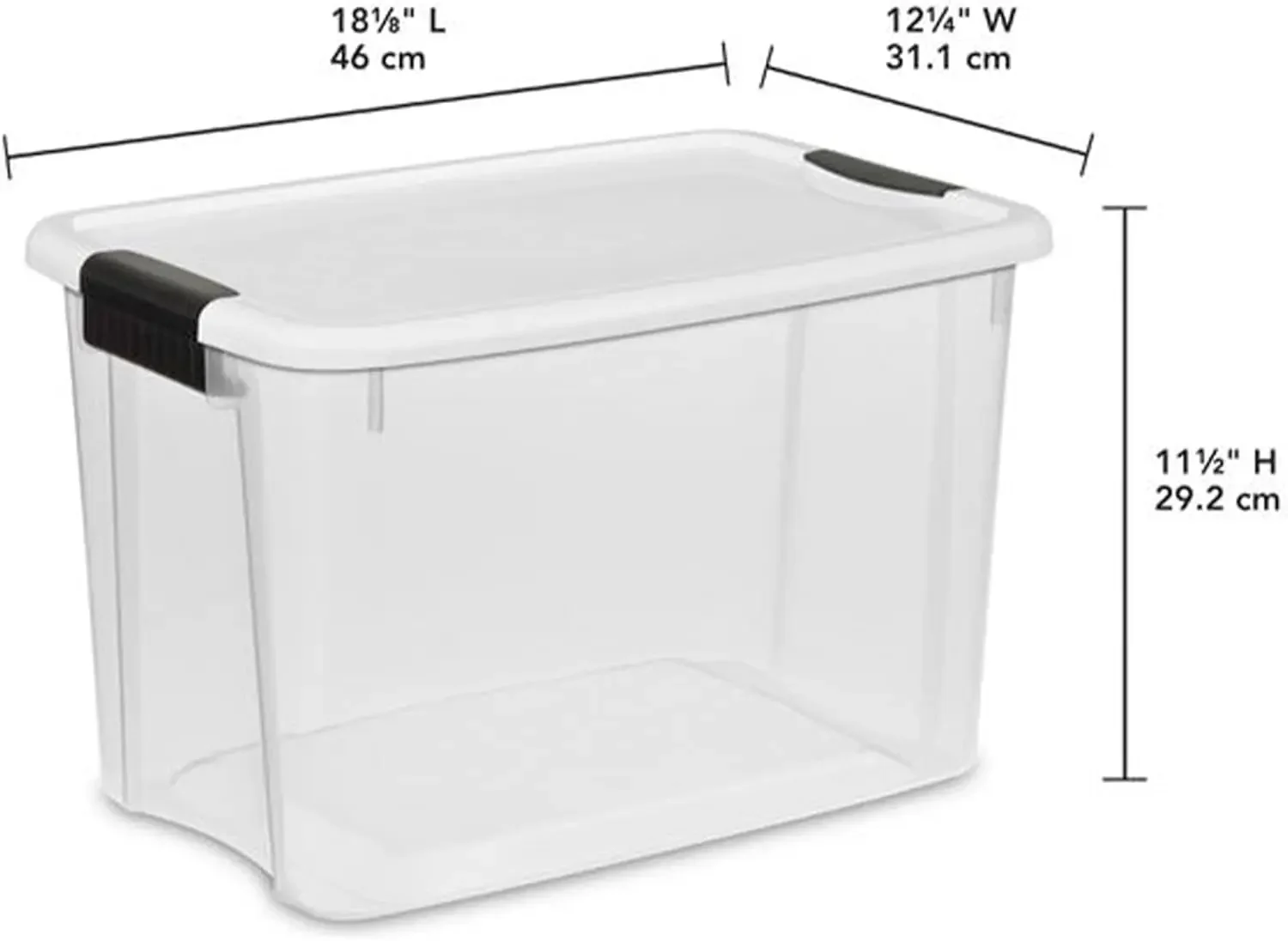 30 Quart (6 Pack) & 18 Quart (6 Pack) Clear Plastic Stackable Storage Container Bin Box Tote with White Latching Lid Organizing