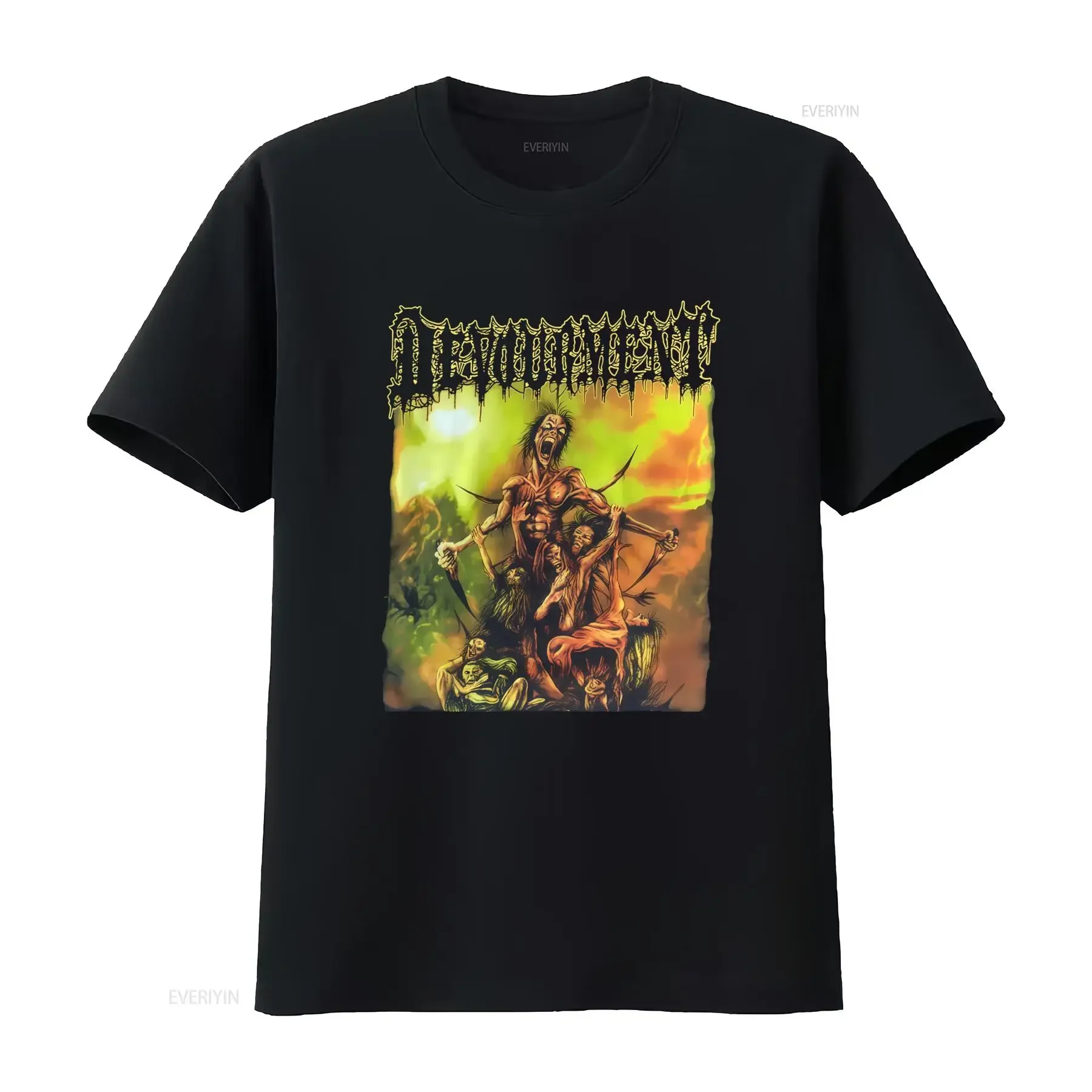 VTg Devourment T Shirt Black Cotton Sizes S 234Xl MT905 vintage Washed streetwear fashion Casual Stylish Top For Everyday Wear