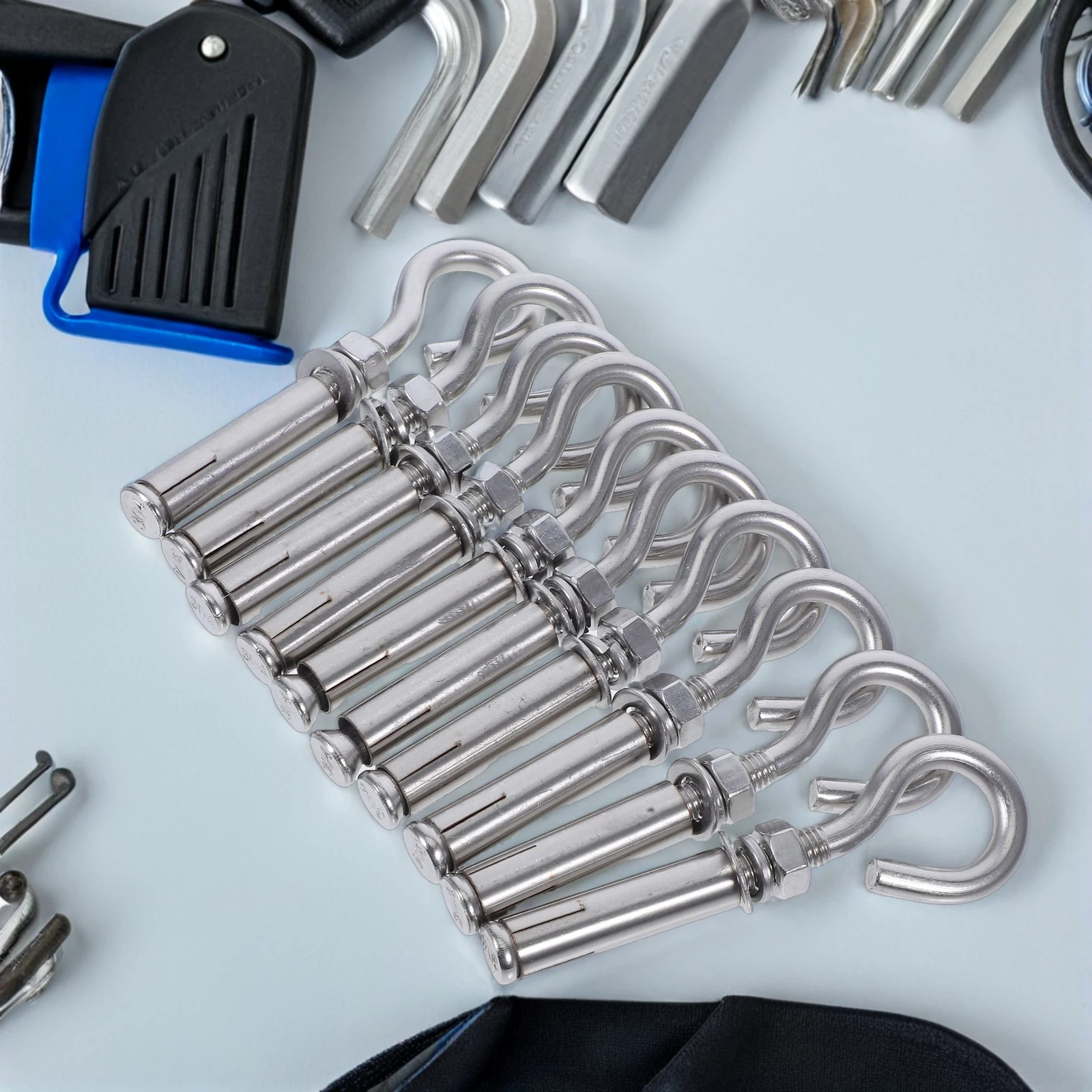 

10pcs Stainless Steel Expansion Hooks Firm Material Heavy Duty Swivel Hook Concrete Anchor Eyebolt Wall Mount Hardware