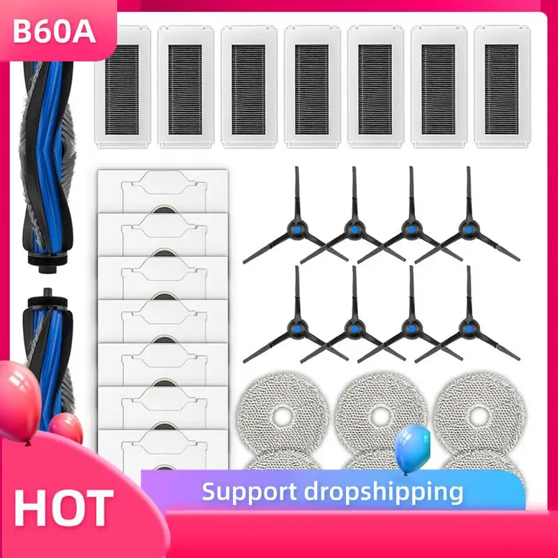 

B60A N30 Omni Replacement Parts Compatible With ECOVACS DEEBOT N30 Omni/N30 Pro Omni Robotic Vacuum Accessories Kit