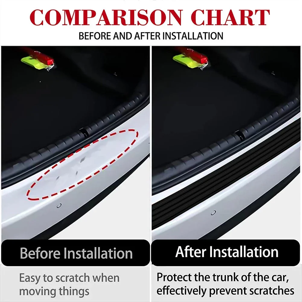 Auto Tür Sill Platte Schutz Hinten Stoßstange Schutz Gummi Schwarz PVC Auto Aufkleber Anti-Scratch Anti-Kollision Molding streifen Trim – Detail 9