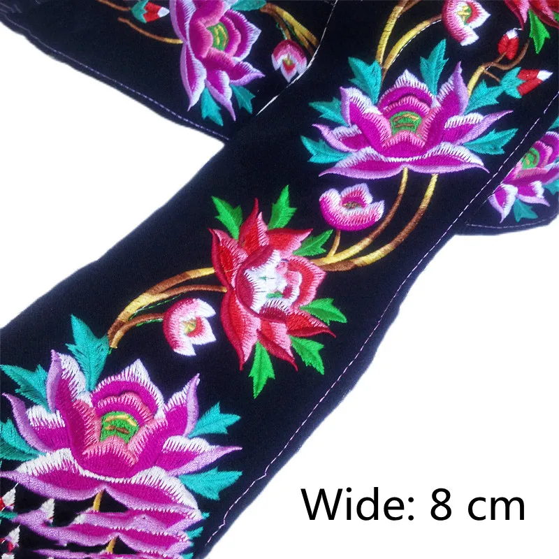 1 M Embroidered Flower Lace Ribbon DIY Craft Fabric