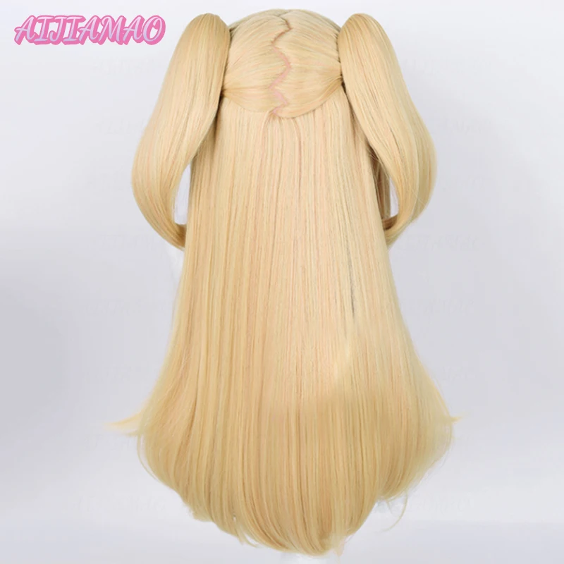 Nuovo! Parrucca Cosplay fiscl parrucca fiscl lunga 65cm capelli dorati parrucche sintetiche resistenti al calore per feste Cosplay Anime