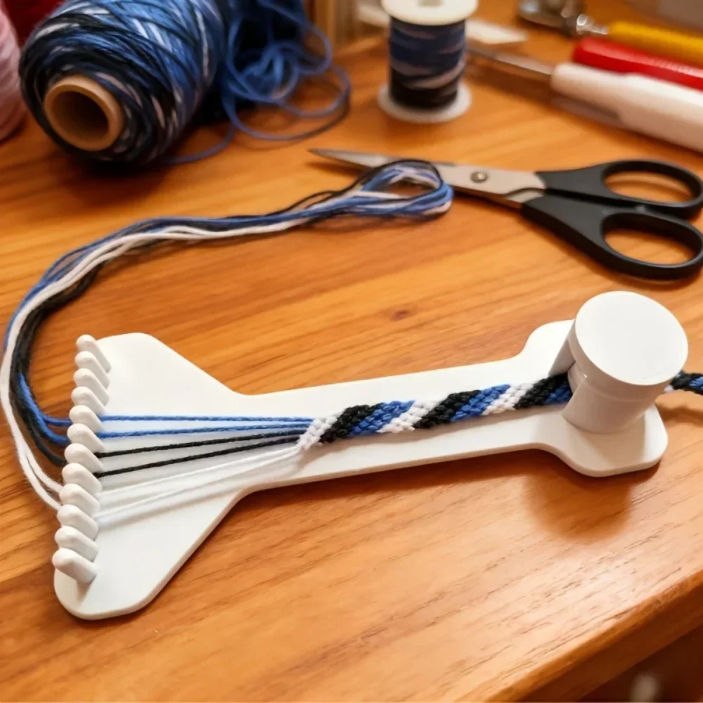 Herramienta para hacer pulseras de la amistad, bastidor para trenzar paracord, telar para trenzar con hilo, marco para tejido manual, ideal para la creación de joyas y manualidades.