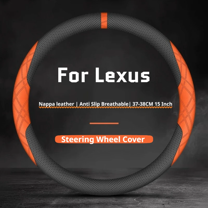 For Lexus Leather Car Steering Wheel Cover Minimalist No Bulk For ES NX RX ES200 GX550 RX500h RX350h NX450h ES300h Accessories