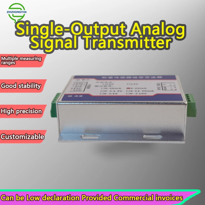 Single Output Analog Transmitter 0-10V 4-20mA for Strain Gauge Load Cell Sensor, High Accuracy, Anti-Interference, Durable