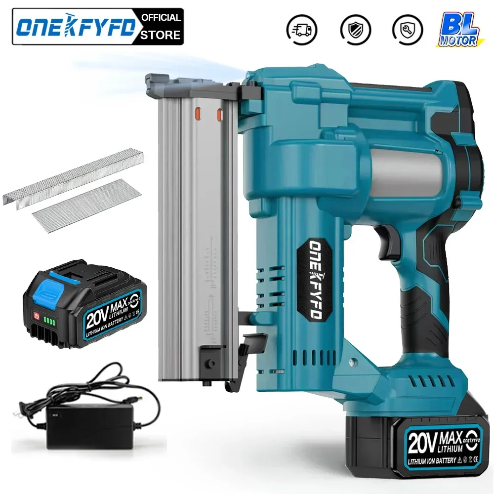 

Brushless 2 in 1 Nailer/Stapler Gun Wireless Cordless Electric with F50 /K438 Nail Lithium Battery for Makita 18V Battery