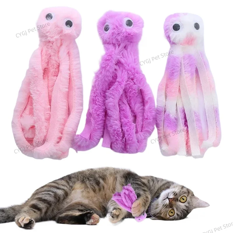 Pet Plush Toy Cat Catnip Octopus Shape Toy Bite Resistant Interactive Cat Plaything Teeth Cleaning Chew Toy Pet Supplies 고양이 장난감