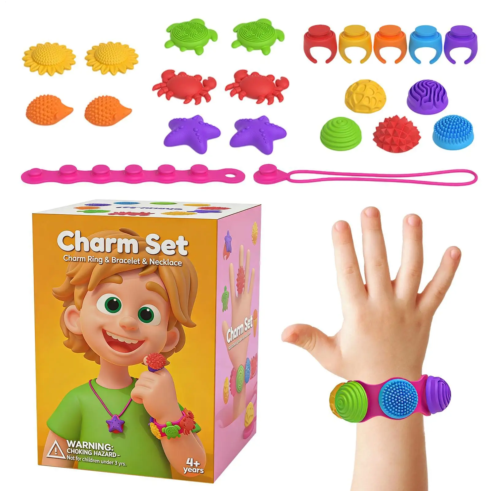 Fidget Toys Silicone Stress Relief Supplies Texture Sensory Toy for Boys Girls Students Office Travelers Classroom Car Rides