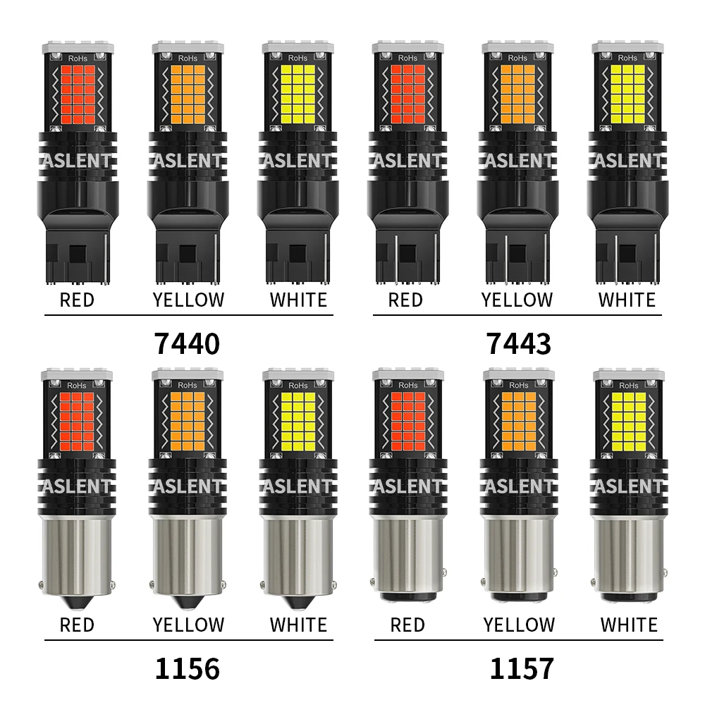 2x 1157 P21/5W BAY15D 7440 T20 W21W 7443 W21/5W P27W T25 3157 P27/7W 1156 P21W BA15S PY21W BAU15S Car Led Bulb Brake Tail Lights