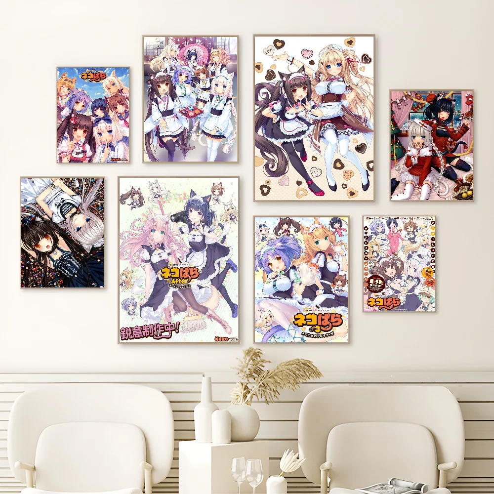 Nekopara Neko Anime Anime Posters Sticky HD Quality Wall Art Retro Posters for Home Room Wall Decor