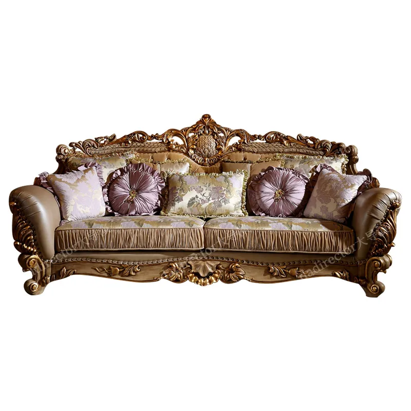 Palace Luxury Solid Wood Sofa Slipcover Art Sofa Combination